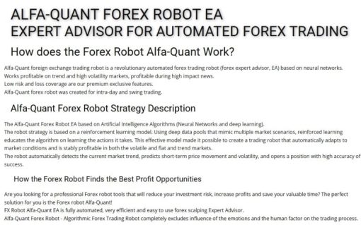 Alfa Quant Forex Robot EA